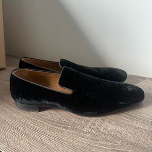 Christian Louboutin Black Loafers Slip-On Shoes